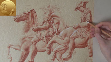 How to Draw in Sanguine on Toned Paper - Chalk Highlights on Toned Paper