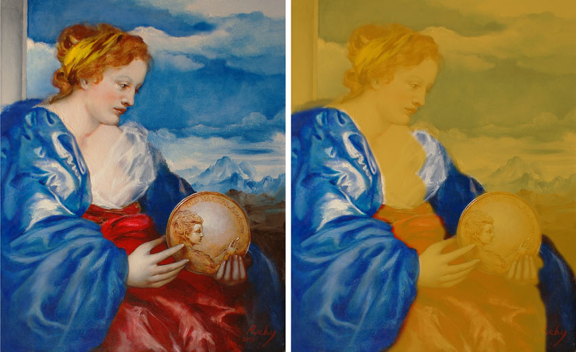 Allegory of Painting - How to Paint Blue Draperies