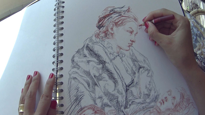 Allegory of Painting - Underdrawing with a Brush