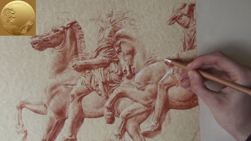 How to Draw in Sanguine on Toned Paper - Chalk Highlights on Toned Paper