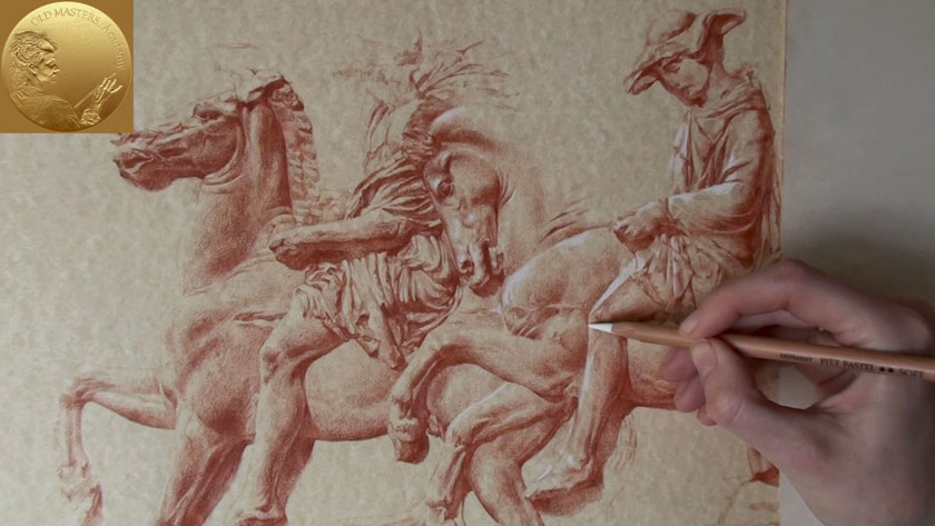 How to Draw in Sanguine on Toned Paper - Chalk Highlights on Toned Paper
