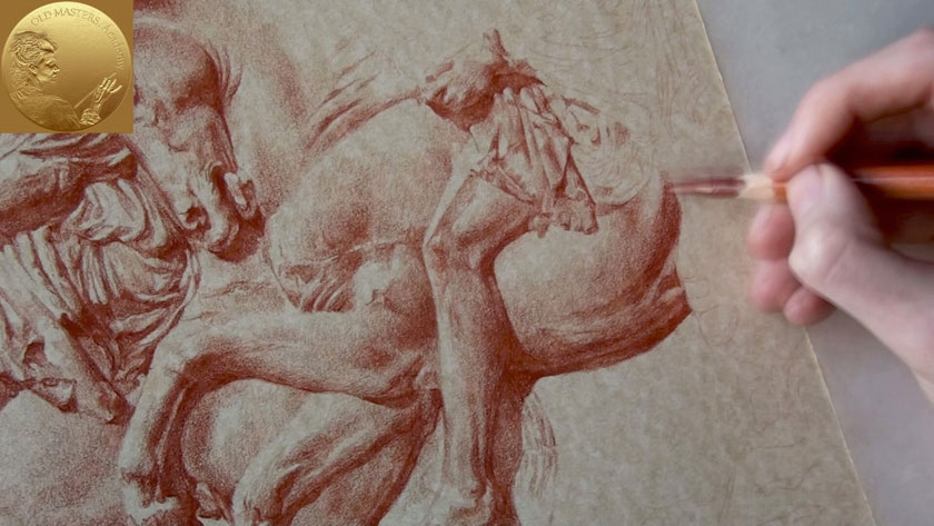 How to Draw in Sanguine on Toned Paper - Circular Shading Pencil Techniques