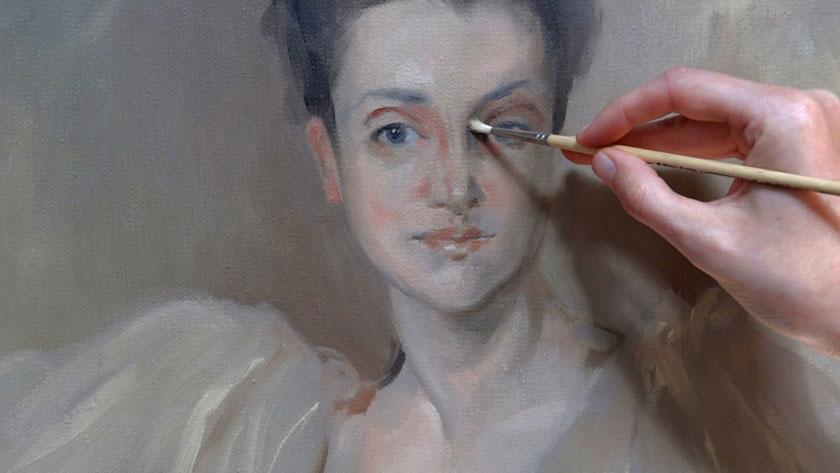 How to Paint a Portrait in the Direct Method - Finishing Portrait with Loose Brush Strokes