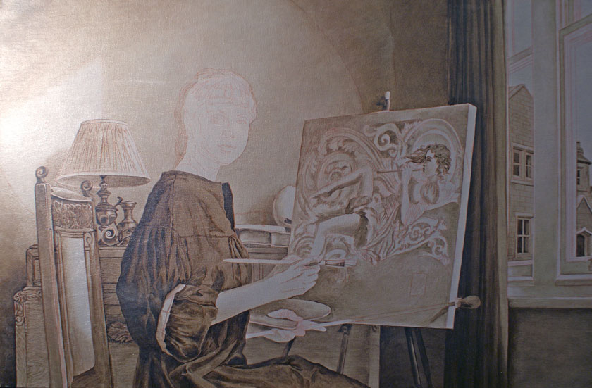 Figure with a still-life in Oils – Grisaille Underpainting Technique