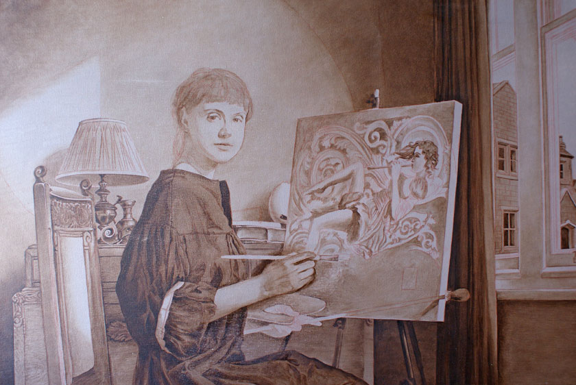 Figure with a still-life in Oils - Grisaille Underpainting Technique