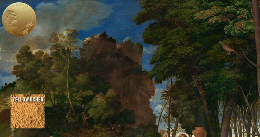 Titian如何描述绿色植物区系。 他用什么颜色画树