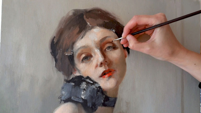 How to Paint a Self Portrait Using a Mirror - How to Build a Painting with Loose Strokes