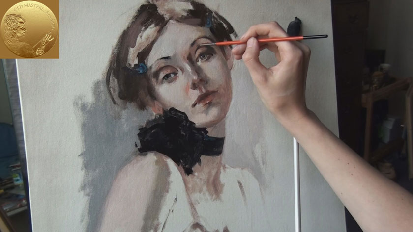 How to Paint a Self Portrait Using a Mirror - How to Build a Painting with Loose Strokes
