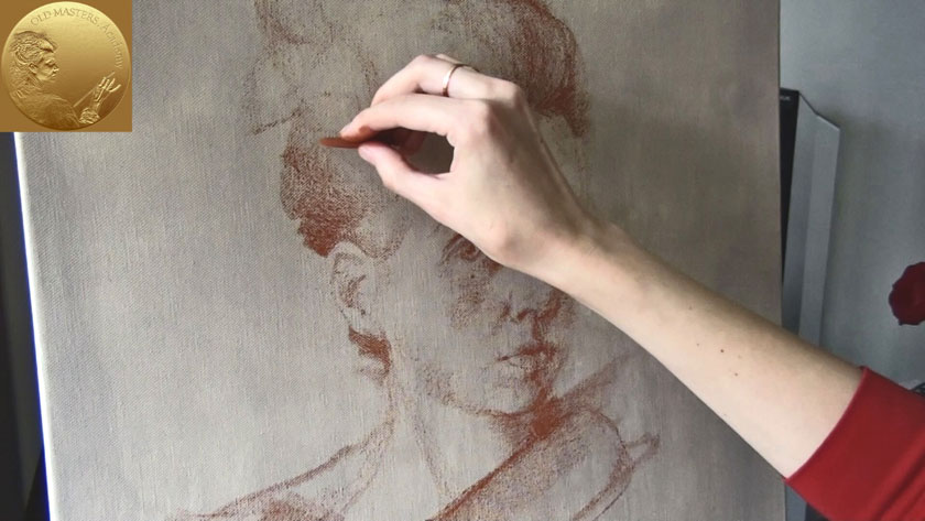 How to Draw a Portrait in Sanguine on Canvas - How to Draw a Portrait with Sanguine Sticks