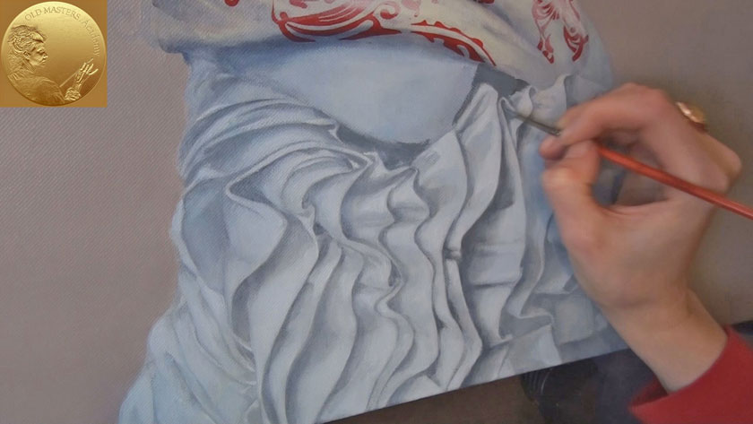 如何绘制女孩画像-如何在油中的织物上绘制褶皱