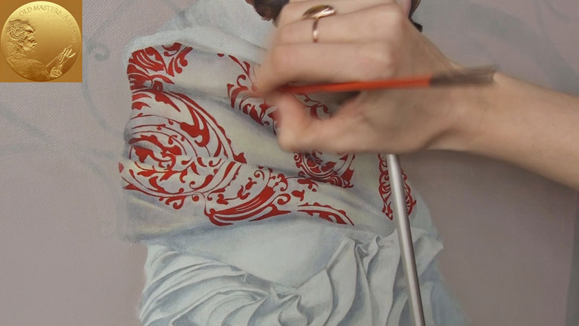 How to Paint a Girl Portrait - How to Paint Patterned Drapery in Oils
