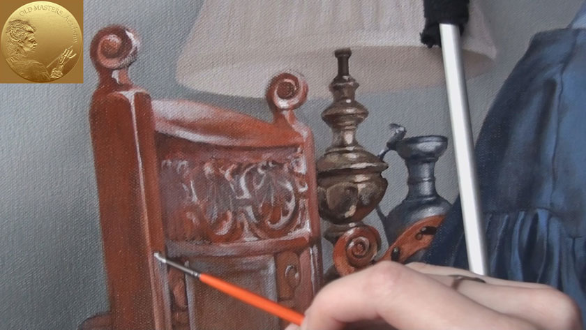 Figure with a still-life in Oils - How to Paint Wooden Textures in Oil Painting