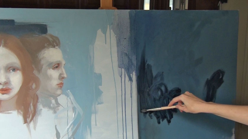 How to Paint Simple Figures in Oil - How to Paint an Abstract Background for Figure Painting