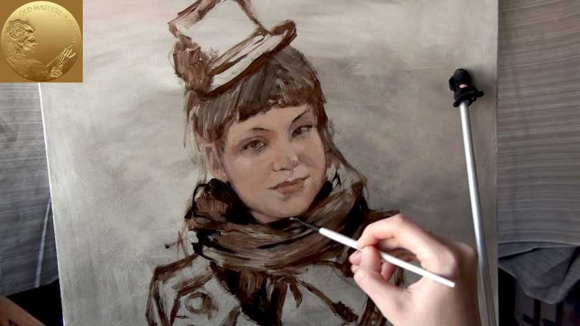 How to Paint a Woman Portrait - Working Up of a Portrait and Clothes