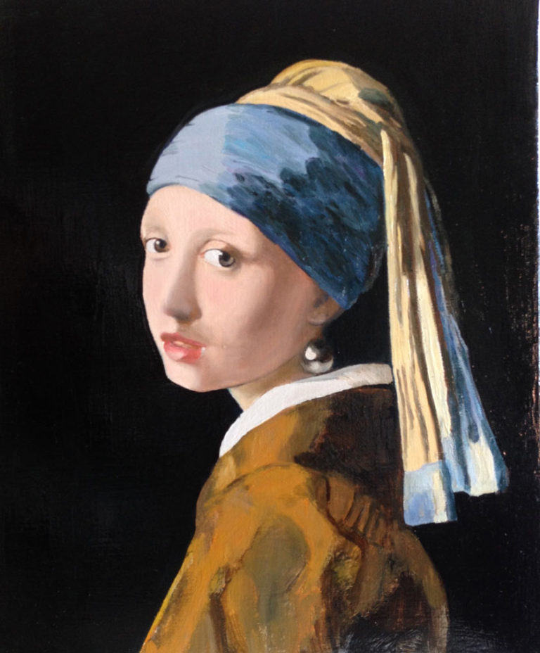 A copy of Jan Vermeer’s Girl with a Pearl Earring by Sergej Karetnikov ...